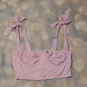 Adika Pink Bustier Crop Top, Size S